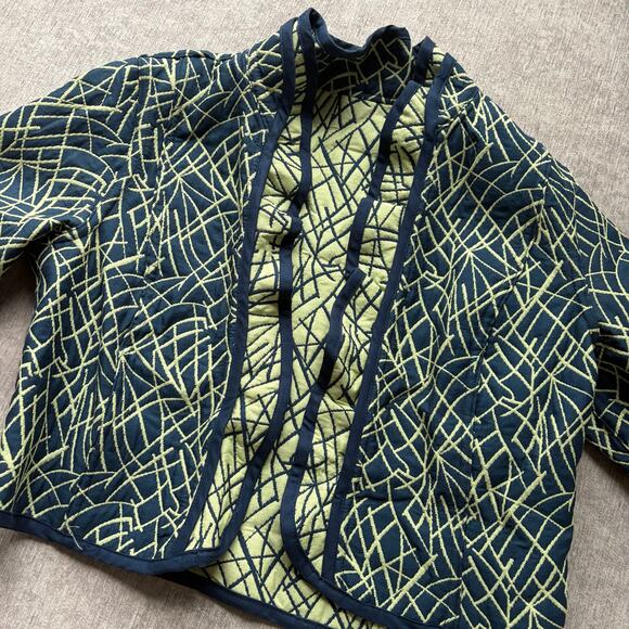 Reversible Unique Green Blue Blazer Jacket - Picture 4 of 4